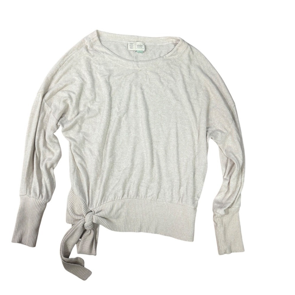 Anthropologie Saturday Sunday Beige Knit Sweater Small Cozy Minimalist Aesthetic